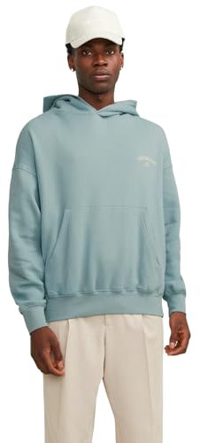 JACK&JONES Herren JORSANTORINI Graphic Sweat Hood SN Hoodie, Gray Mist, L