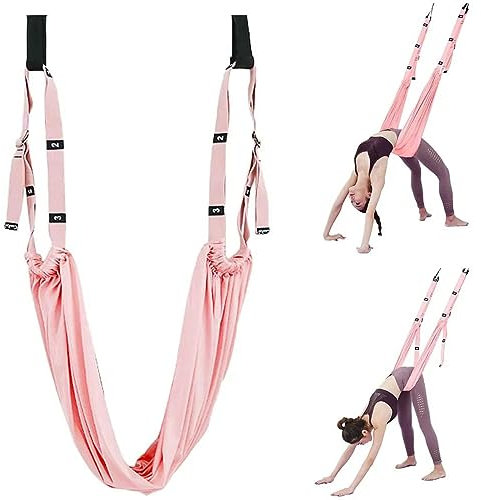 EviKoo Hamaca de Yoga Aéreo Hamacas, Columpio de Yoga Aéreo, Correa Elástica de Yoga para Piernas para Yoga Antigravedad, Ejercicios de Inversión De Yoga, Flexibilidad Mejorada, Fuerza Central