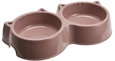 Gamelle double pour chien - Station d'alimentation en plastique - Gamelles pour eau et nourriture pour chats, chiots, petits chiens - Facile à nettoyer - Gamelles doubles pour chiens et chats -