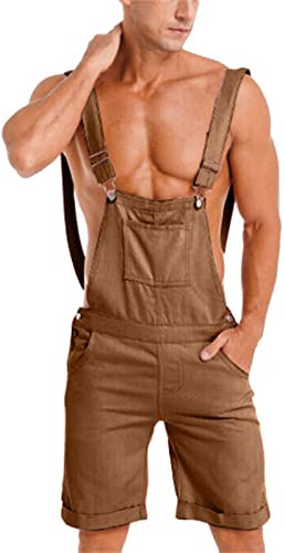 Salopette da uomo Salopette e bretelle Tuta da uomo Denim Bretelle Soild Colore Soild Tuta da lavoro regolabile Allentata Vestiti hippy Per Gli Uomini Jeans Tuta Corta Tutine Pantaloni Cargo Tuta