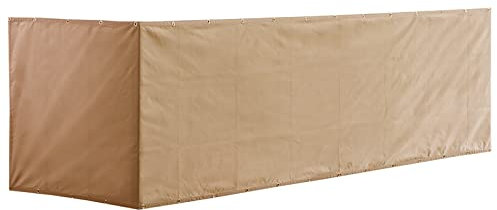 Timizi Balkon Sichtschutz 90x200cm, Blickdicht Balkonumrandung Wind- und Regendicht UV-Schutz Treppenschutznetz für Balkon und Terrasse Garten. - Sandfarbe