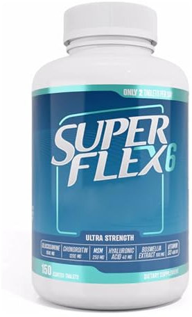 Newton-Everett Super Flex 6, Glucosamine Chondroitin MSM Hyaluronic Acid, with Boswellia Extract and Vitamin D3, 150 Tablets, Lab-Tested, Soy-Free, Gluten-Free, Vegetarian, Non-GMO