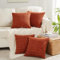 FDTERN 4er Set Boho Kissenbezug 45x45 cm Rostrot Einfarbig Flauschig Kissenbezüge Kordsamt Kissenhülle Dekokissenbezug Sofakissen Dekokissen Herbst Deko für Sofa Schlafzimmer Wohnzimmer Balkon