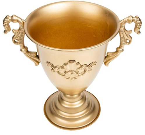 Cabilock Metallisch-goldene Eisenvase Dekorativer Blumentopf Für Zuhause Behälter Für Getrocknete Blumen Als Schreibtischdekoration