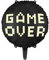 Game Over runder Folienballon, schwarz, 45 cm