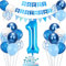 1. Geburtstag Deko Blau, Luftballon 1. Blaue, Geburtstagsdeko 1 Jahr, Junge 1 jahre Luftballon deko Blau, Zahl 1 Helium Luftballons Tortendeko Blau Weiß Ballons für Geburtstag Party Deko