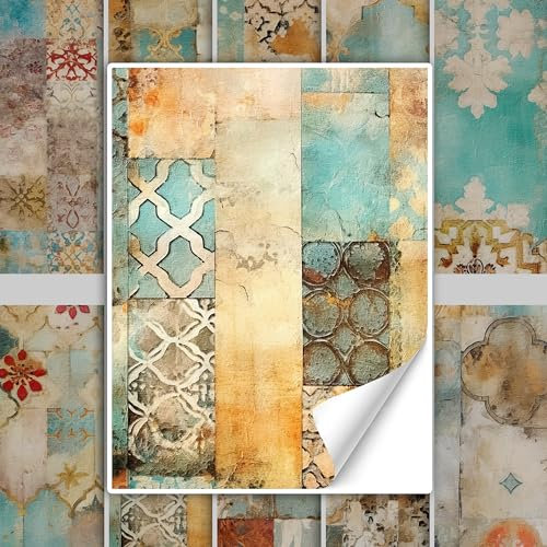 GRAZDesign Fliesenaufkleber Bad & Küche Abstrakt Muster Marokkanisch Klebefliesen selbstklebend - 20x25cm / 50 Stück