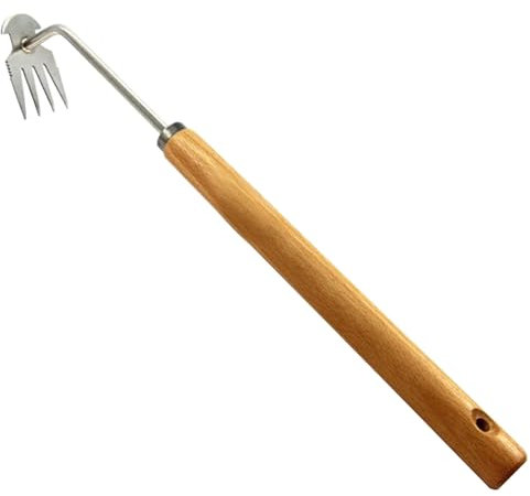 MOGADEE® Unkrautjäter, Unkrautstecher mit Stiel 47cm, 2in1 Unkraut Entferner Gerät, Handjätgerät Edelstahlmaterial, Fugenkratzer Mit Stiel Gartenhelfer