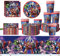Stoviglie per Feste di Compleanno,Kit Compleanno Piatti e Bicchieri per feste di compleanno Tovaglioli Tovaglia,Adatto per 20 Persone Decorazioni Compleanno (E1)