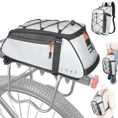 QYCHHJ12L Waterproof Bicycle Pannier Bag - Extendable Cycle Storage Pouch with Shoulder Strap for Rear Rack - 10L Bike Bag