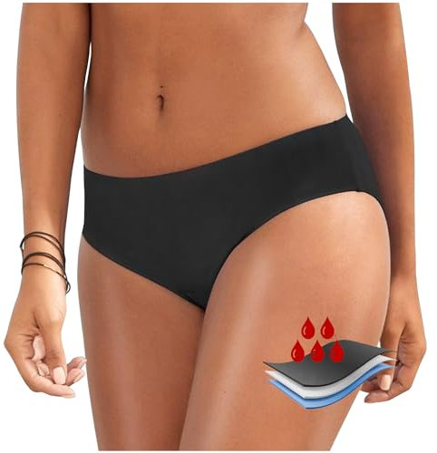 71Nmly Maillot de Bain menstruel Femme,aillot de Bain pour regle,sous-vêtements menstruels étanches,Femme Bas de Maillot de Bikini,Culotte de Bain Menstruelle Flux Moyen(XL)