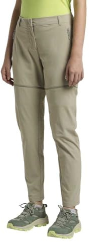 Jack Wolfskin Damen Hikeout Zip Off Pants Wanderhose, Stone, 44 Kurz EU