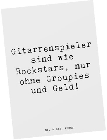 Mr. & Mrs. Panda Postkarte Spruch Gitarre Helden - Geschenk, Musiker, Musik, Freiheit, Lernen, Grußkarte, Ansichtskarten, Akustik, Liebe, Instrument, bildkarte, Melodie, Postkarten, Ansichtskarte