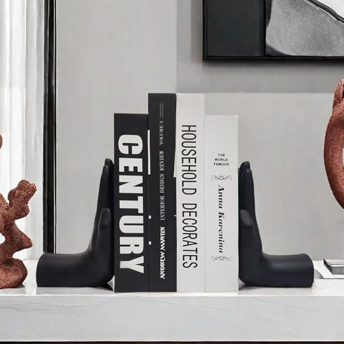 Serre-livres décoratifs pour étagères, serre-livres modernes très résistants pour bureau, maison, salon, 21,6 x 17,3 x 8,9 cm
