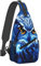 KHiry Schultertasche für Damen und Herren, Umhängetasche, kleiner Sling-Rucksack, blaue Eule, Brusttasche, Wandern, Tagesrucksack, blaue eule, Einheitsgröße