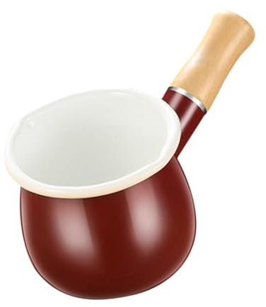 LABRIMP Mini Milk Pot Enamel Milk Pan Electric Warmer Multi-use Pitcher Small Sauce Kettle Portable Creamer Pitcher