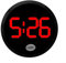 Lecreatekit Leuchtende Auto-Uhr, Armaturenbrett, Auto-Uhr, kleine leuchtende Auto-Uhr, runde Quarz-Auto-Uhr für Auto, Motorboot (schwarzes, rotes Licht)