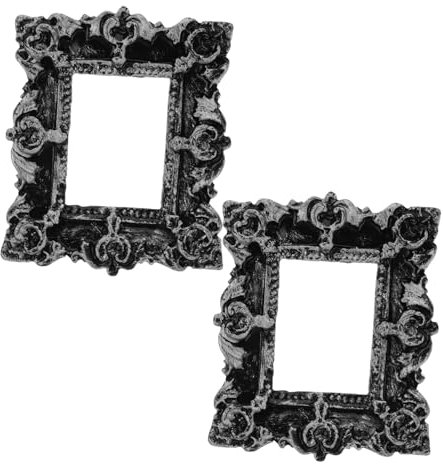 BESTonZON 2 Stück Mini-fotorahmen Im Vintage-stil Europäischer Stil Dekorative Bilderrahmen Aus Kunstharz für Heimdekorationsprojekte und Foto-requisiten