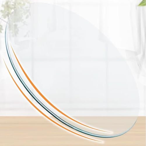 HAEKEBC 100cm Glasplatte Runde Tischplatte Aus Gehärtetem Glas Klare Ersatz-Tischplatte, Glas Holz Tischplattenschutz Für Couchtisch Esstisch(53cm-20.8in)