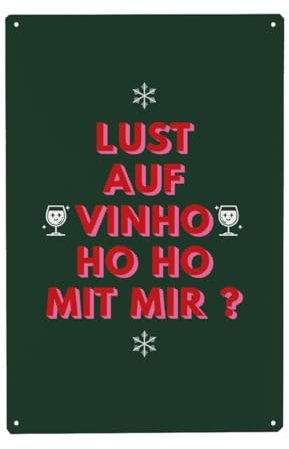 artboxONE Metall-Poster 40x60 cm Weihnachten VinHo Ho Ho - Weihnachtsdesign von Künstler Piero Nigro