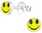 Monkimau Smiley-Gesicht Kinder Ohrringe | 925 Silber | Mädchen Ohrstecker Schmuck | Hypoallergen & Nickelfrei | Kinderohrringe Geschenkidee