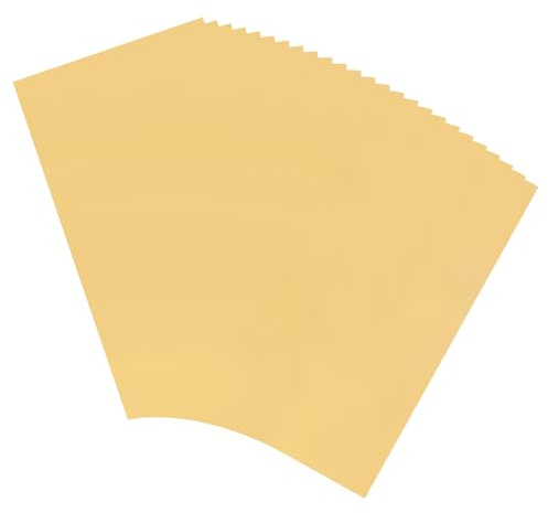 QUARKZMAN 50 Stück PET-Plotterfolie Laser Gold 29 x 20cm, Selbstklebend, Hitzebeständig, Kratzfest, Hochwertige Qualität Harte Beschriftungsfolie für Namensschilder, Industrieschilder