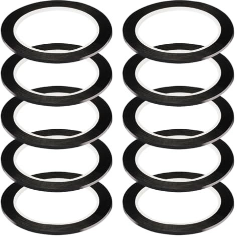 10 Stück Whiteboard Klebeband, 66m x 3mm Whiteboard Gridding Tape, Selbstklebend Grafikband für Büro, Schule, Scrapbooking, Blackboard, Notebook, Kunst, Grafik, Rasterung und Markierung (Schwarz)