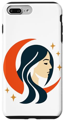 Minimalist Woman with Moon and Stars Design Case for iPhone 7 Plus/8 Plus