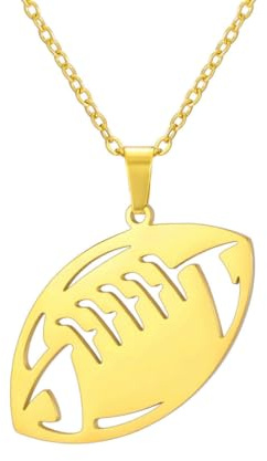 fycouyee Hip Hop hohl Rugby Fußball Basketball Baseball Sport Edelstahl Halskette