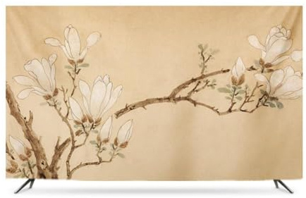 HSTANGKY Funda Antipolvo Para TV De Interior Funda Decorativa Universal Para Monitor Protectores De Pantalla Para TV De Plasma Colgantes Y Planos Curvos-flower||55inch