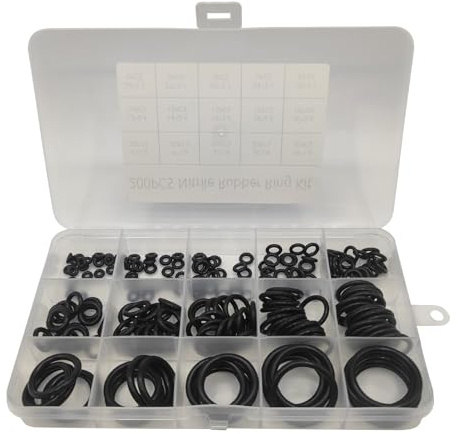 200Pcs O-Rings Gasket Kit 15 Size Rubber Washers Seals Assortment Set Assorted Electrical Gasket Rings Insulating Rubber Washer General Use