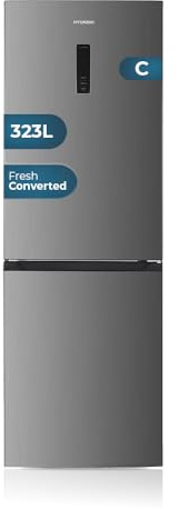 Hyundai Frigorífico Combi Inox, 2 Puertas HCB18560NCDI01, Capacidad 323 Litros, No Frost, Multi Air Flow, Bajo Nivel Sonoro, Puerta Reversible, Clasificación Energética C