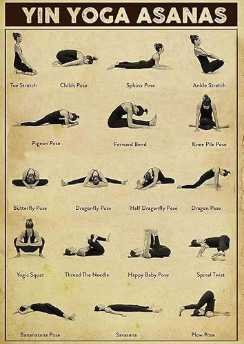 YAASIMOULE Wanddekoration, Wohndekor, Dekoration Zimmer Yin Yoga Asanas Vertikal