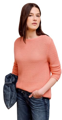 Street One Studio Damen Pullover mit Boatneck und Lochmuster