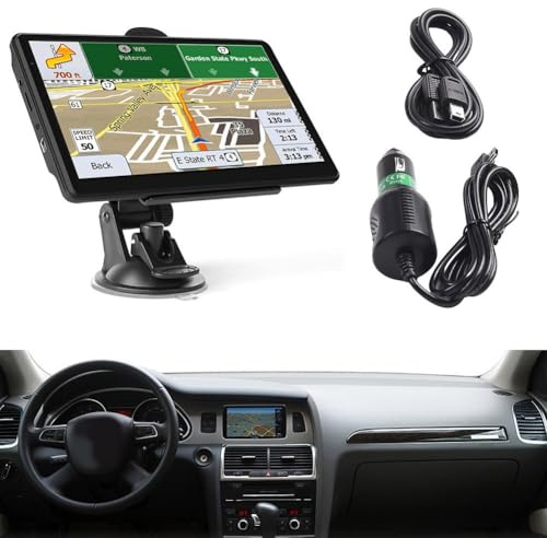 Lapiglo GPS 7 pour voiture et camion, 8 Go ROM 256 Mo, écran HD TFT avec transmetteur FM et lecteur MP4 AVI