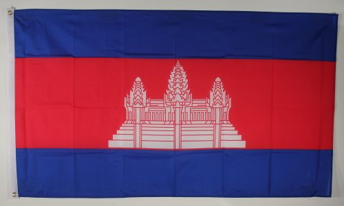 Buddel-Bini Flagge Fahne ca. 90x150 cm : Kambodscha Nationalflagge Nationalfahne
