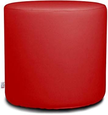 Arketicom Sitzwurfel Pouf Chill, Kunstleder Zylinder (Abnehmbare) Und Polyurethan Rote 35x35 cm