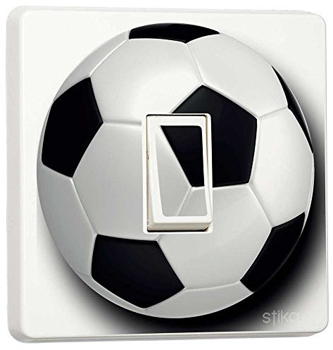 Pack of 2 Football Light Switch Sticker - Self-Adhesive Vinyl Decal for Kids Room, Bedroom, or Sports-Themed Decor - Soccer Ball Decor - Decorative Light Switch Cover for Football Fans