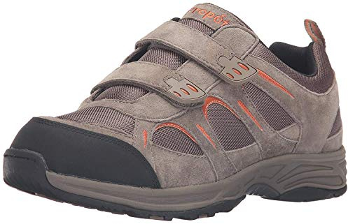 Propét mens Connelly Strap Walking Shoe, Gunsmoke/Orange, 12 XXXW US