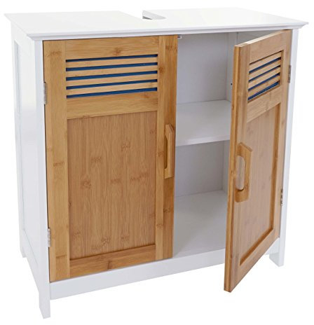 Mendler Waschbeckenunterschrank HWC-A85, Badschrank 60x60x30cm - Bambus