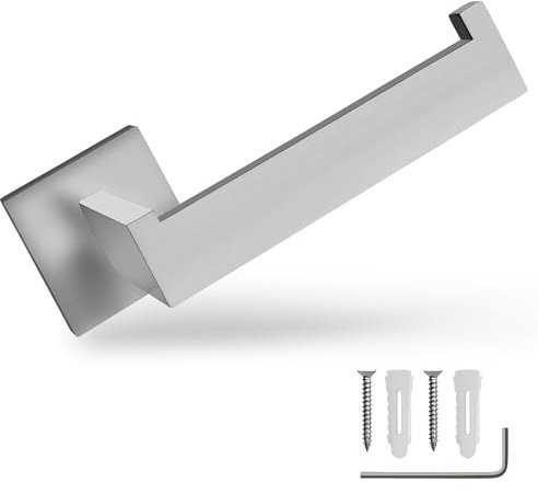ECENCE Porte Papier Toilette Mural en Design Lignes Droites en INOX 304 brossé Support Ouvert sans Risque de Chute Porte-Rouleau WC + matériel de Montage