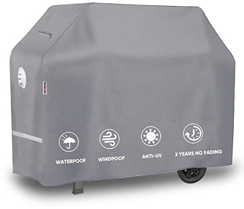 Turtle Life BBQ Grillabdeckung, 152,4 cm, strapazierfähig, wasserdicht, 3–4 Brenner, Gasgrill-Abdeckungen für Weber Genesis Char-Broil Brinkmann, kein Verblassen innerhalb von 2 Jahren, Grau