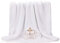 Lacofia Serviette de Baptême Couverture de Baptême Bébé Unisexe,Blanc avec Broderie en Croix Dorée,Cadeaux Personnalisés pour Garçons ou Filles,Serviette de Bain Taille 150 * 75 CM