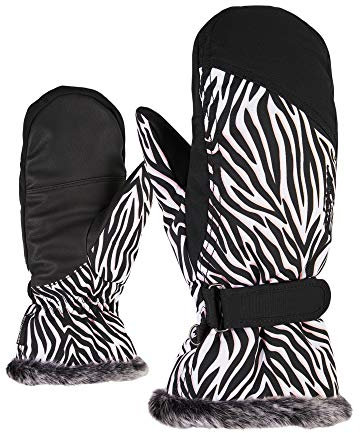 Ziener Damen KEM MITTEN lady glove Ski-handschuhe/Wintersport, , schwarz (wild zebra print), 7.5