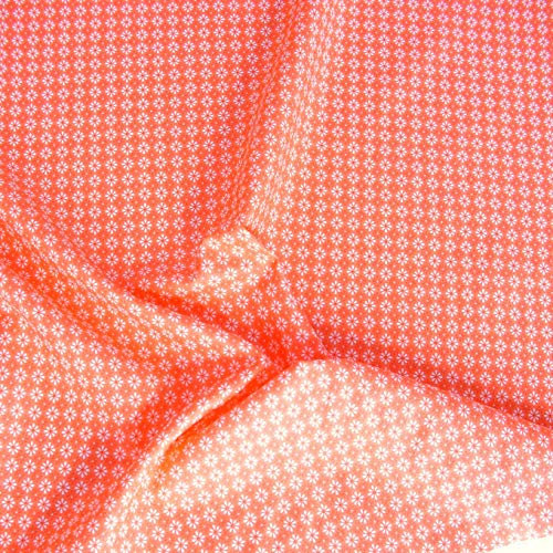 TOLKO 50cm Baumwollstoff Meterware weiche kochfeste Baumwoll-Popeline für Kleid Bluse Kostüm Gardinenstoff Vorhangstoff Bezugsstoff Dekostoff Baumwolle Baumwollstoffe zum Nähen Dekorieren (Koralle)
