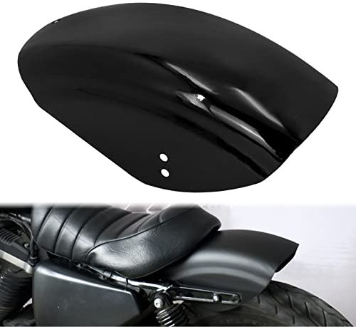 HDBUBALUS Motorrad Hintere Kotflügel 7 Flat Fender Kurz Schutzblech Kompatibel mit Harley Sportster Iron 883 1200 72 Bright Black