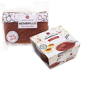 Santa Teresa - Pack Dulce De Membrillo Y Dulce De Membrillo Para Untar. Elaborado Solo Con Fruta Fresca. Sin Conservantes Ni Aditivos Artificiales. Totalmente Natural - 485 Gramos