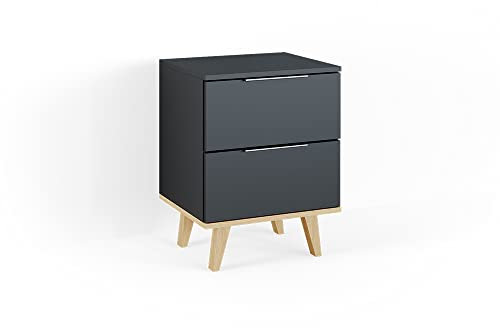 Vicco Kommode Nautica, Kommodenschrank, Anthrazit/Buche, 46 x 61 cm