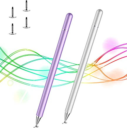 Stylus Pens for Touch Screens, Kenkor iPad with Magnetic Cap, Universal Capacitive Pencil Android Pro/Mini/Air/iPhone/Galaxy Note/HUAWEI and All Devices (4 Replaceable Tips), Purple