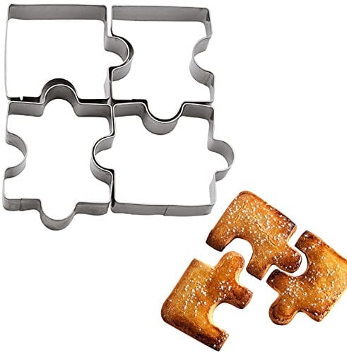 Cortador de galletas, rompecabezas, 4 piezas, cortador de galletas, cortador de galletas, para cortar galletas, fondant